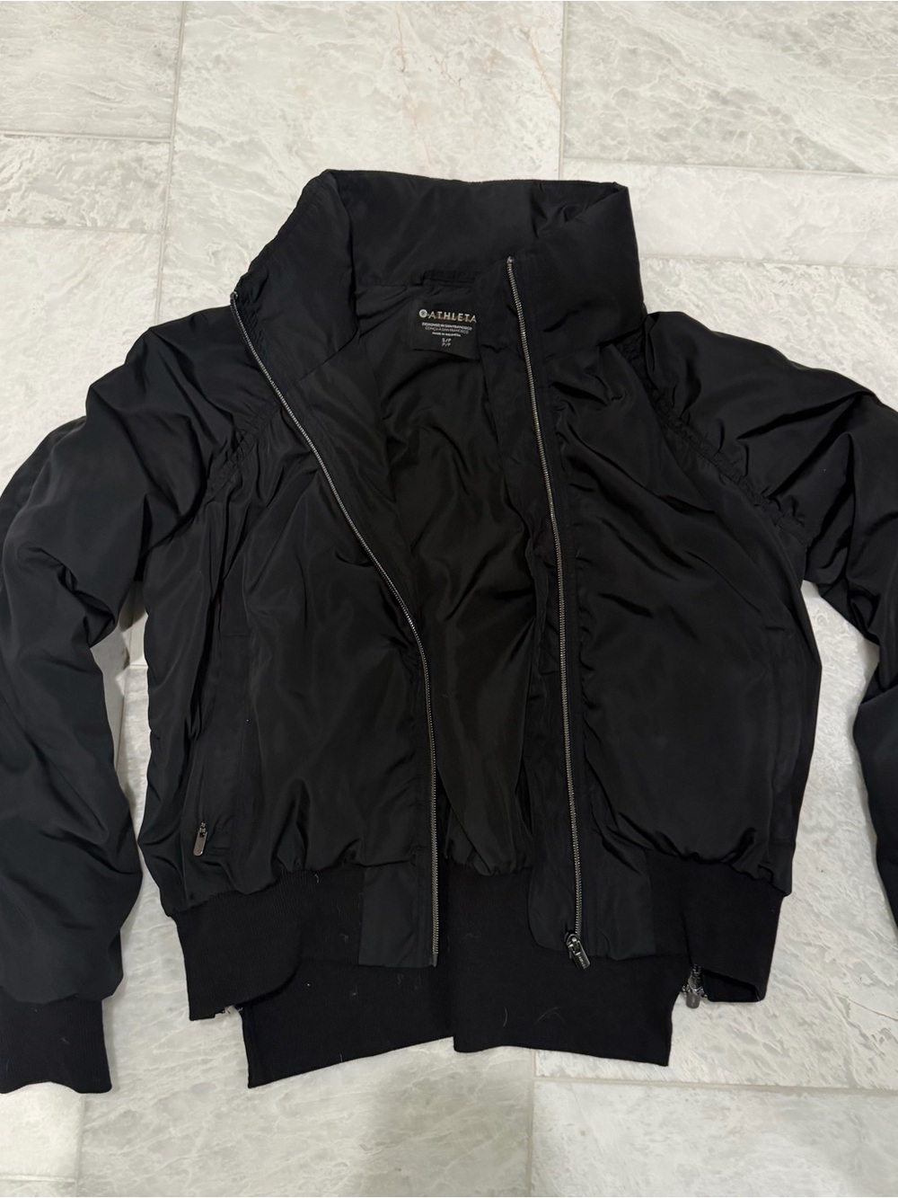 Athleta black zip up workout jacket